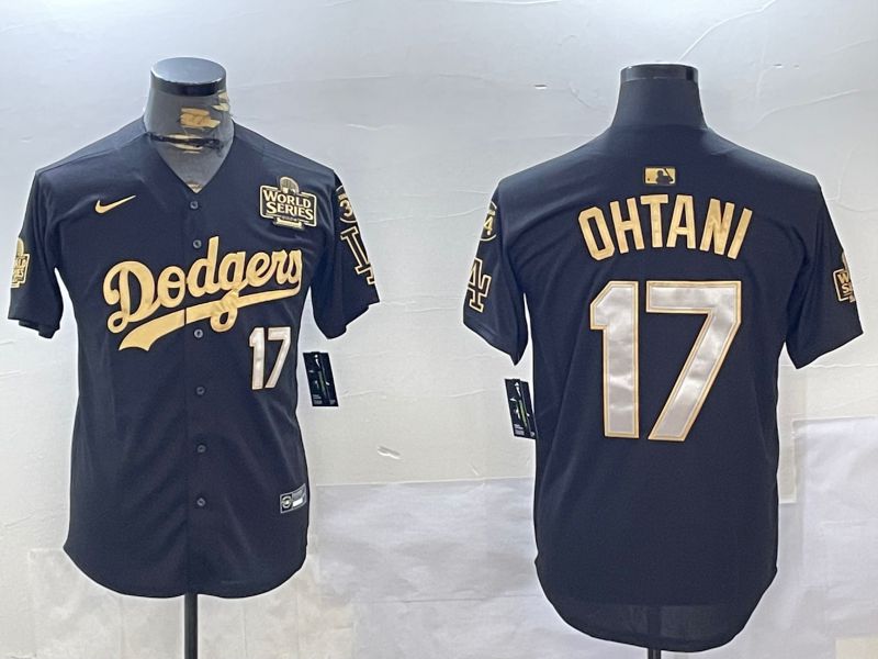 Men Los Angeles Dodgers #17 Ohtani Black Gold Game 2024 Nike MLB Jersey style 1202->los angeles dodgers->MLB Jersey